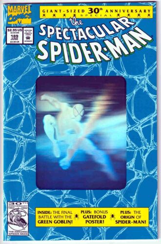 New ListingSPECTACULAR SPIDER-MAN #189 NM 9.4 1992 MARVEL COMICS GREEN GOBLIN HOLOGRAM