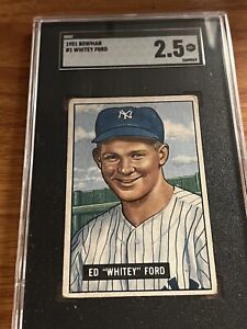 1951 Bowman #1 Whitey Ford SGC 2.5 NY Yankees HOF