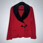 Lauren Ralph Lauren Women’s Red Cardigan Sweater Velvet Collar Red Black Size L