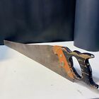 Vintage Disston Rip cut Handsaw with 26-inch Blade, Orange And Black Handle, USA