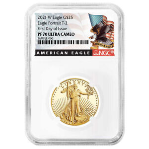 2021-W Proof $25 Type 2 American Gold Eagle 1/2 oz NGC PF70UC FDI Black Label