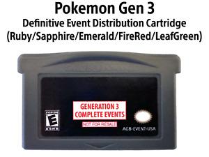 Pokemon Gen 3 Event Distribution Cartridge RubySapphire/Emerald/FireRedLeafGreen