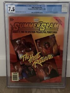 1990 WWF Summerslam Official Program CGC 7.5 Hulk Hogan Ultimate Warrior WWE