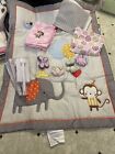 Heseam Baby Girl Pink/Grey Sweeties Owl 5 Piece Crib Bedding Set new