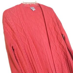 Chicos Cable Stitch Cardigan Wool Cashmere NWT