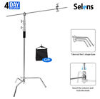 10ft Heavy Duty C Stand Boom Gobo Arm Stainless Steel Light Tripod Grip Heads