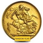British Gold Half Sovereign Coin Avg Circ (Random Year)