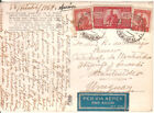 New ListingItaly - 1948 100 Lire Democratica on postcard flown to Montevideo
