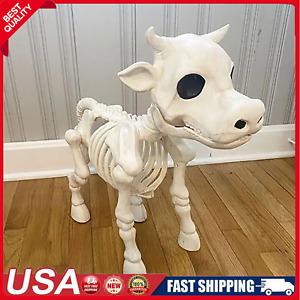 2023 NEW Red Shed Cow Skeleton Halloween Decoration Statue Tractor Supply