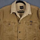 Wrangler Jacket Mens XL Brown Corduroy Sherpa Lined Trucker Button Coat