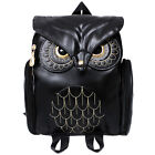 Fashion Women Owl Leather Backpack Embossed Zipper School Bag Daypacks Bookbag b