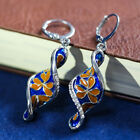Gorgeous Silver Plated Retro Dangle Drop Earrings Hook Women Jewelry Simulated