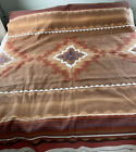 Vintage Aztec Western Bedspread Blanket Southwestern Made in USA Polyester 73x90