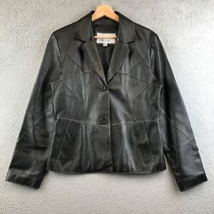 Vintage y2k Wilsons Leather Maxima leather jacket blazer contrasting stitching