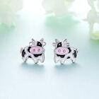 Girls Cute Jewelry Cow 925 Silver Plated Stud Earrings Women Party Gifts A Pair