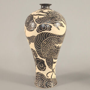 New ListingDelicate Chinese Hand Painting CiZhou kiln Porcelain Dragon Vase