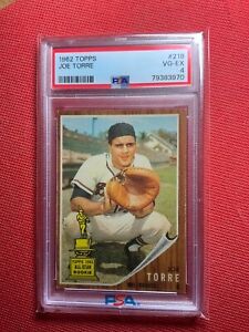 1962 Topps #218 Joe Torre Rookie Milwaukee Braves PSA 4 VG - EX!!
