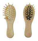 Set of 2 Piece Small Size Pocket Travel Bamboo Cushion Hairbrush Natural Bristle