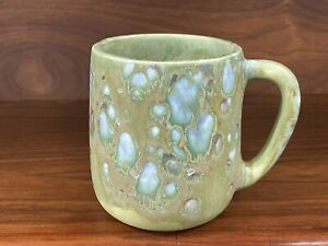 Vintage Monterey Jade Green Glazed Pottery Mug, Signed