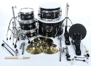 Pearl Roadshow Jr. 5-pc Drum Set w/ Cymbals - Jet Black - Cosmetic Issues