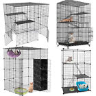 4 Type Large Cat Cage Enclosure Metal Wire Kennel DIY Playpen Catio with Hammock
