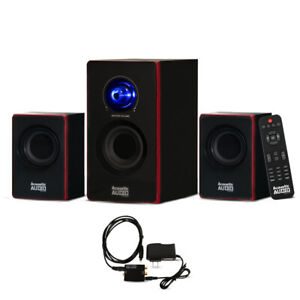 Acoustic Audio Bluetooth Home 2.1 Speaker System w/ Digital Optical Input for TV