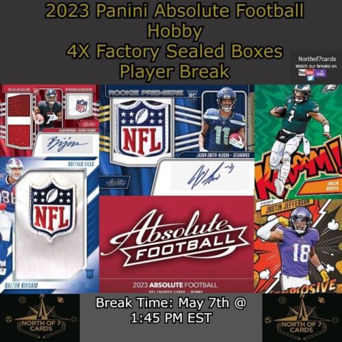 Zay Flowers - 2023 Panini Absolute Football Hobby 4X Box Player BREAK #8