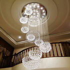 Modern Spiral Sphere Crystal Chandelier Raindrop Chandelier for High Ceiling