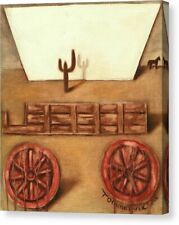 UNCOVERED WAGON Wall Art Surrealism Desert Landscape Western Abstract Wild West