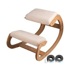Ergonomic Rocking Wooden Kneeling Chair Stool Correct Posture Computer Chair US