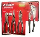 Husky 4-Piece Pliers Set High Leverage Design Cutting Power Compared Hand Tool