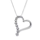 Jared 14K White Gold Half Carat Natural Diamond Heart Love Necklace Gift ($1400)