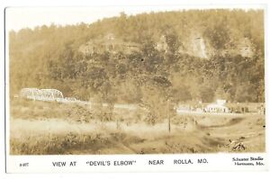 Devils Elbow, MO Rolla, Missouri old RPPC Postcard, Highway 66 U.S. 66, Schuster