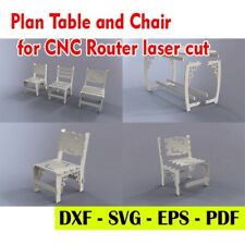 Plan Table and Chair  for CNC Router laser cut dxf - eps - pdf - svg - cdr