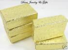 New Boxes Wholesale Lot of 10 Jewelry Gift Metallic Gold Foil Cotton Filled