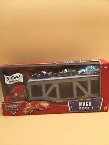 Mack Transporter W/ 3 Die Cast Cars Disney Pixar World Of Cars Set NEW!!