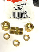 5-Pk EDELMANN 162600 3/8 x 3/8 Brass Compression Union, 3/8 Inch Tube