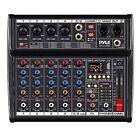 Pyle 6Ch Audio Interface Mixer for FOH w/ DSP 16 Preset Effects PMX466