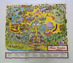 Vintage 1971 Walt Disney World Magic Kingdom Park Opening Year Souvenir Map