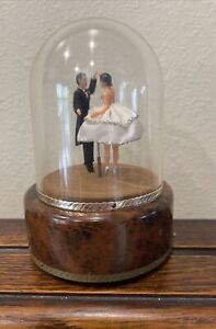Vintage Reuge Music Box Dancing Ballerina Couple  “Invitation To The Dance” 5”