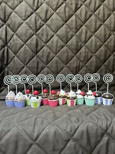 Set of 12 Ornamental Cupcake Place Card  Name Card  Photo Holders Party Favors