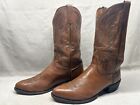 LUCCHESE MEN'S 11.5 EE CARSON M1022 BROWN LEATHER ROUND TOE WESTERN COWBOY BOOT