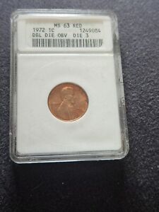 1972 Lincoln penny Double Die ANACS MS-63