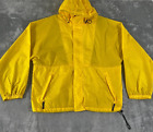 West Marine Rain Jacket Mens M Yellow Hooded Full Zip Pockets Boating Fishing