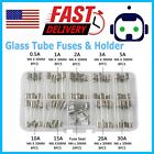 6x30mm 72 Car Boat Quick Blow Glass Tube Fuse Assorted Kit Fast-blow Glass Fuses