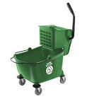 Commercial Mop Bucket & Side Press Wringer - 26 Quart Green