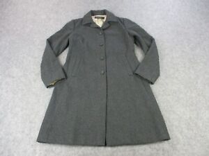 VINTAGE Banana Republic Trench Coat Womens Extra Small Gray Wool Jacket Coat