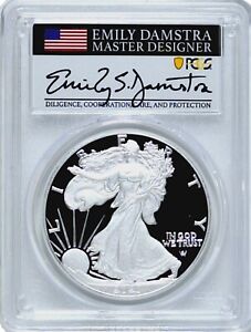 2023 W PROOF SILVER EAGLE 🦅 PCGS PR70 EMILY DAMSTRA SIGNED 👌 FIRST STRIKE 🇺🇸