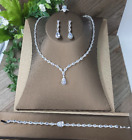 Bridal Jewelry, Wedding Necklace Earrings Bracelet, Swarovski Bridal Jewelry Set
