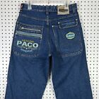 PACO Cargo Wide Leg Denim Jeans Streetwear Skate Baggy 90s Hip Hop Stitch 32x34